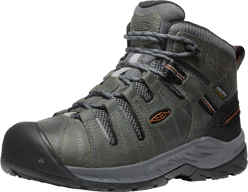 Men's Seamless Design Shoes Keen Utility Mens Flint II Mid WP Soft Grey/Tortoise Shell Leather Work Boots Men's Seamless Design Shoes Keen Utility Mens Flint II Mid WP Soft Grey/Tortoise Shell Leather Work Boots