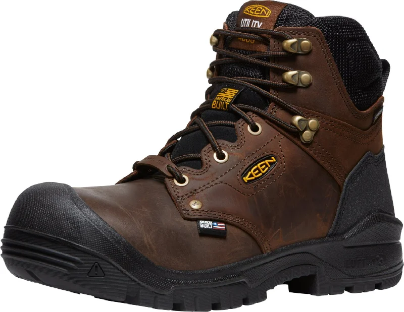 Men's Waterproof Boots Keen Utility Mens Independence 6in WP 400G CT Dark Earth/Blk Leather Work Boots Men's Waterproof Boots Keen Utility Mens Independence 6in WP 400G CT Dark Earth/Blk Leather Work Boots