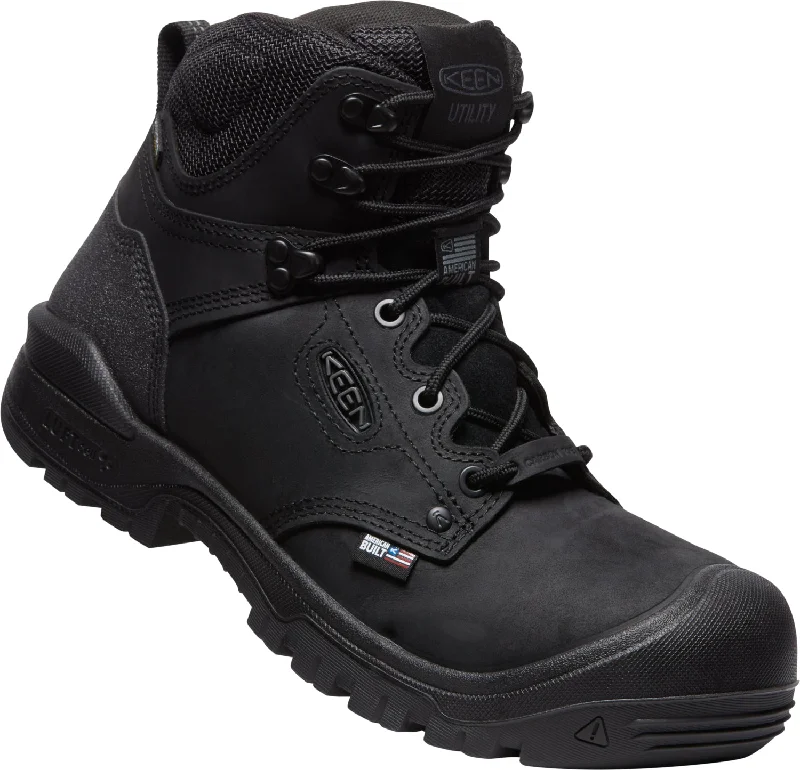 Men's Temperature-Regulating Shoes Keen Utility Mens Independence 6in WP Black/Black Leather Work Boots Men's Temperature-Regulating Shoes Keen Utility Mens Independence 6in WP Black/Black Leather Work Boots