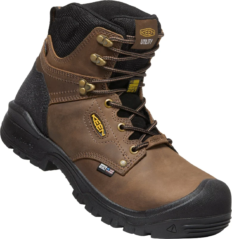 Men's Flexible Sole Shoes Keen Utility Mens Independence 6in WP Dark Earth/Black Leather Work Boots Men's Flexible Sole Shoes Keen Utility Mens Independence 6in WP Dark Earth/Black Leather Work Boots