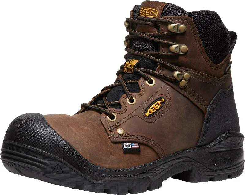 Men's Adaptive Fit Shoes Keen Utility Mens Independence 6in WP Soft Toe Dark Earth/Blk Leather Work Boots Men's Adaptive Fit Shoes Keen Utility Mens Independence 6in WP Soft Toe Dark Earth/Blk Leather Work Boots