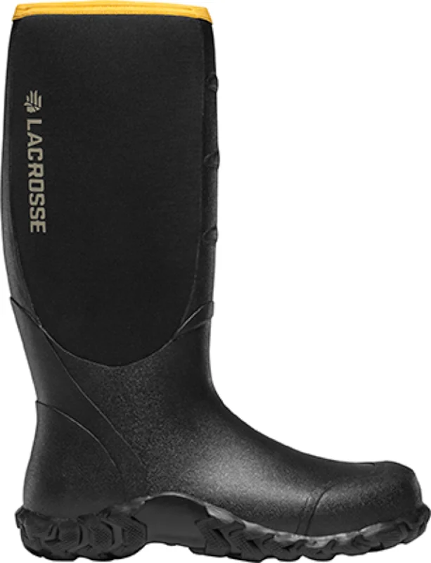 Men's Lightweight Boots Lacrosse Alpha Lite Mens Black Rubber 16in 5mm Work Boots
