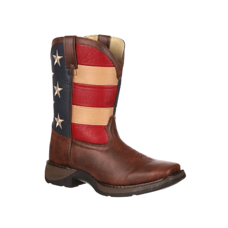 Men's Casual Shoes Lil' Durango Kids Boys Brown Faux Leather Union Flag Pull-On Cowboy Boots Men's Casual Shoes Lil' Durango Kids Boys Brown Faux Leather Union Flag Pull-On Cowboy Boots