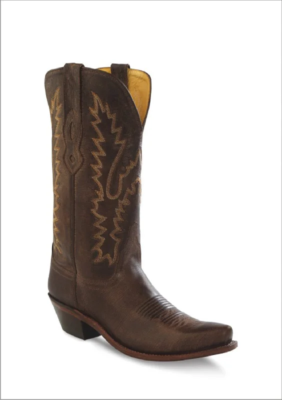 Huge Savings On Trendy Shoes Old West Brown Canyon Womens All Leather 12in Stitch Snip Toe Cowboy Boots 9.5 B