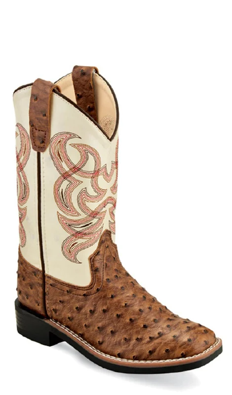 Men's Ultra-Light Shoes Old West Children Unisex Broad Square Toe Brown/White Faux Leather Cowboy Boots 11.5 D Men's Ultra-Light Shoes Old West Children Unisex Broad Square Toe Brown/White Faux Leather Cowboy Boots 11.5 D
