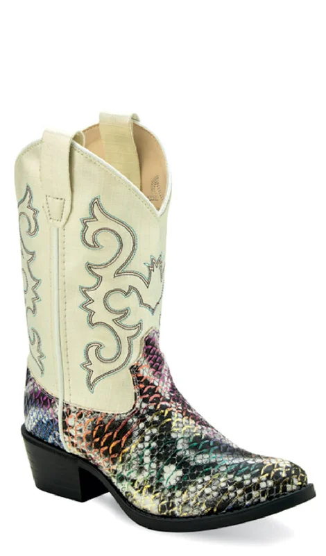 Men's Stylish Shoes Old West Children Unisex J Toe Shiny Multicolor Faux Leather Cowboy Boots 1 D Men's Stylish Shoes Old West Children Unisex J Toe Shiny Multicolor Faux Leather Cowboy Boots 1 D