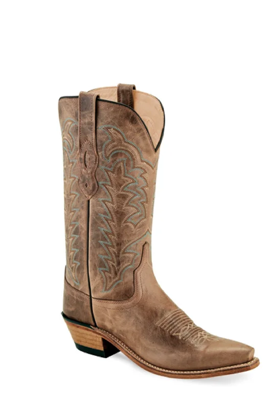 Men's Cushioned Boots Old West Dark Tan Womens Leather Fashion 12in Cowboy Boots 5B
