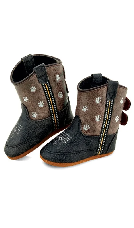Men's Soft Shoes Old West Infant Boys Poppets Black/Brown Crackle Faux Leather Cowboy Boots Men's Soft Shoes Old West Infant Boys Poppets Black/Brown Crackle Faux Leather Cowboy Boots