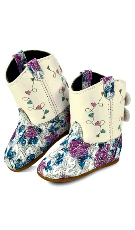 Men's Breathable Shoes Old West Infant Girls Poppets Flower/White Faux Leather Cowboy Boots Men's Breathable Shoes Old West Infant Girls Poppets Flower/White Faux Leather Cowboy Boots