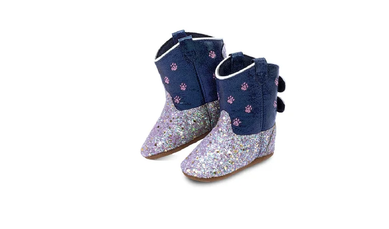 Men's Stylish Shoes Old West Infant Girls Poppets Sparkling Purple/Blue Faux Leather Cowboy Boots Men's Stylish Shoes Old West Infant Girls Poppets Sparkling Purple/Blue Faux Leather Cowboy Boots