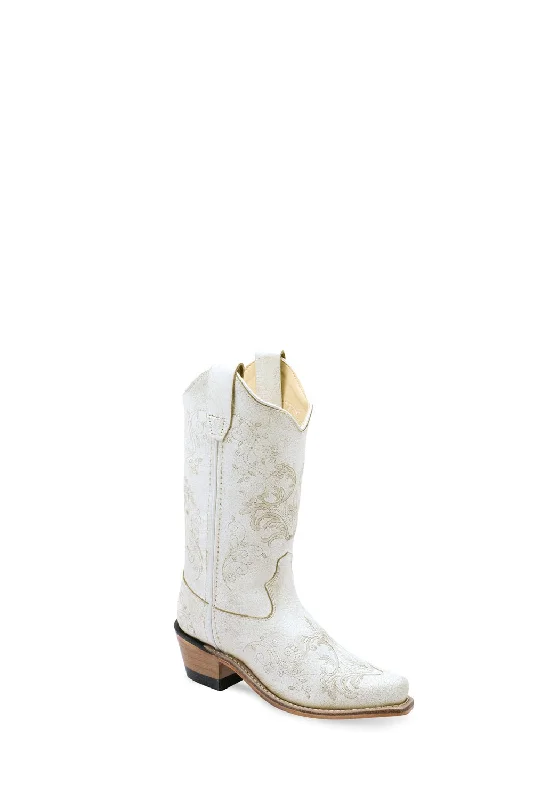 Limited Stock On High-Quality Shoes At Great Prices Old West Kids Girls Fashion Western White Leather Cowboy Boots 1 D