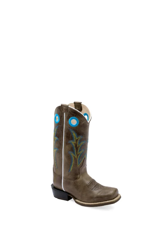 Men's Elegant Shoes Old West Kids Unisex Medium Square Toe Cactus Light Brown Leather Cowboy Boots Men's Elegant Shoes Old West Kids Unisex Medium Square Toe Cactus Light Brown Leather Cowboy Boots