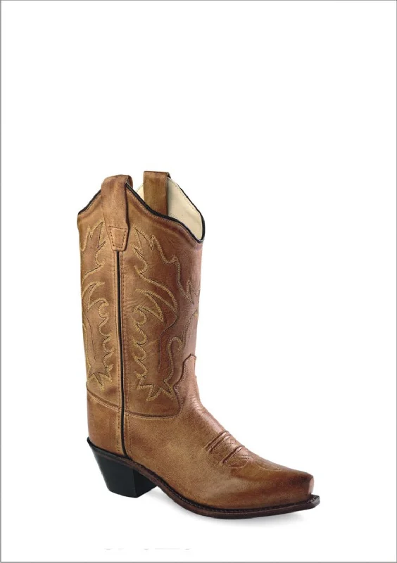 Men's Durable Boots Old West Tan Canyon Childrens Girls Leather 8in Snip Toe Cowboy Boots 10.5 D Men's Durable Boots Old West Tan Canyon Childrens Girls Leather 8in Snip Toe Cowboy Boots 10.5 D