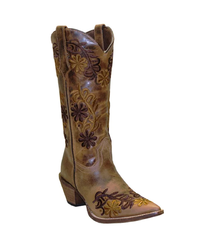 Fashion-Forward Shoes For Men Rawhide Womens 12in Embroidered Floral Tan Leather Cowboy Boots Fashion-Forward Shoes For Men Rawhide Womens 12in Embroidered Floral Tan Leather Cowboy Boots