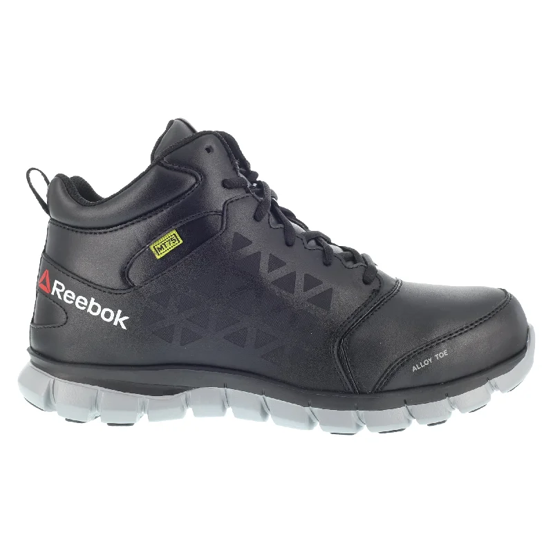 Men's Comfortable Boots Reebok Mens Black Leather Work Boots AT MetGuard SR Lace-Up 9 M