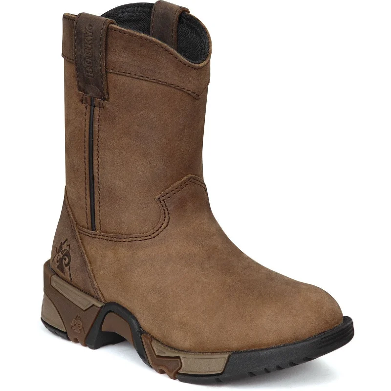 Men's Fashionable Shoes Rocky Kids Boys Brown Leather Aztec Pull On Western Cowboy Boots Men's Fashionable Shoes Rocky Kids Boys Brown Leather Aztec Pull On Western Cowboy Boots
