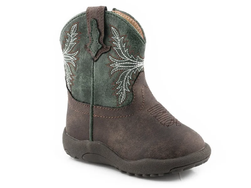 Men's Flexible Sole Shoes Roper Infant Boys Jed Brown Faux Leather Cowboy Boots