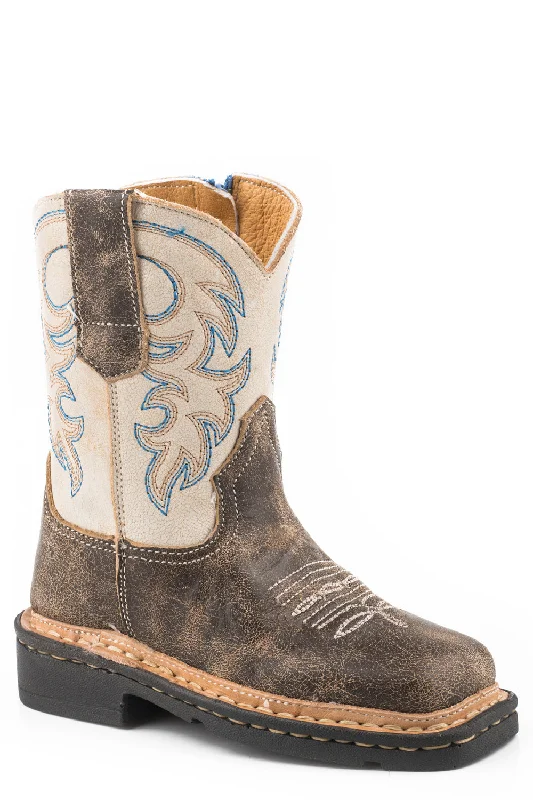Men's Ultra-Light Shoes Roper Toddler Boys Parker Brown Leather Cowboy Boots
