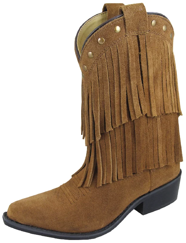 Men's Eco-Friendly Boots Smoky Mountain Boots Children Girls Wisteria Brown Leather Fringe 1.5 D Men's Eco-Friendly Boots Smoky Mountain Boots Children Girls Wisteria Brown Leather Fringe 1.5 D