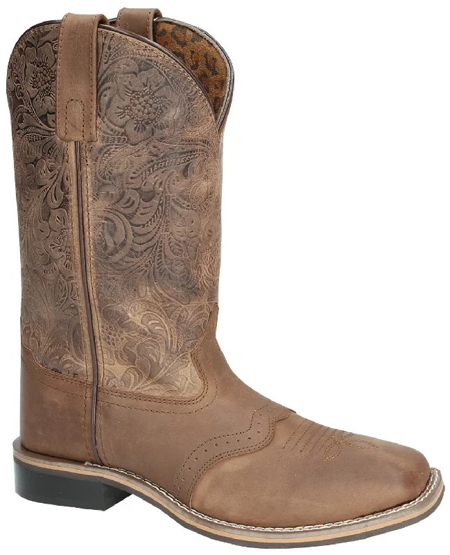 Men's Reinforced Sole Boots Smoky Mountain Womens Brandy Oil Distress Brown Leather Cowboy Boots 11 M