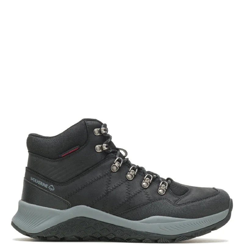 Men's Adaptive Fit Boots Wolverine Mens Black Leather Work Boots Luton Hiker WP