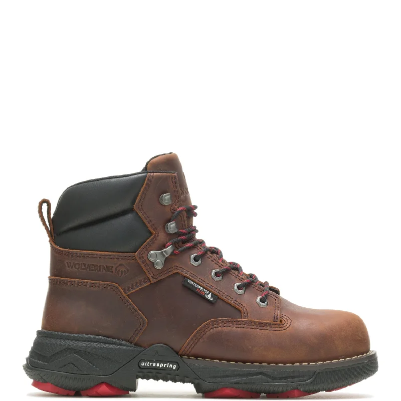 Men's Odor-Resistant Boots Wolverine Mens Peanut Leather Work Boots Hellcat Fuse