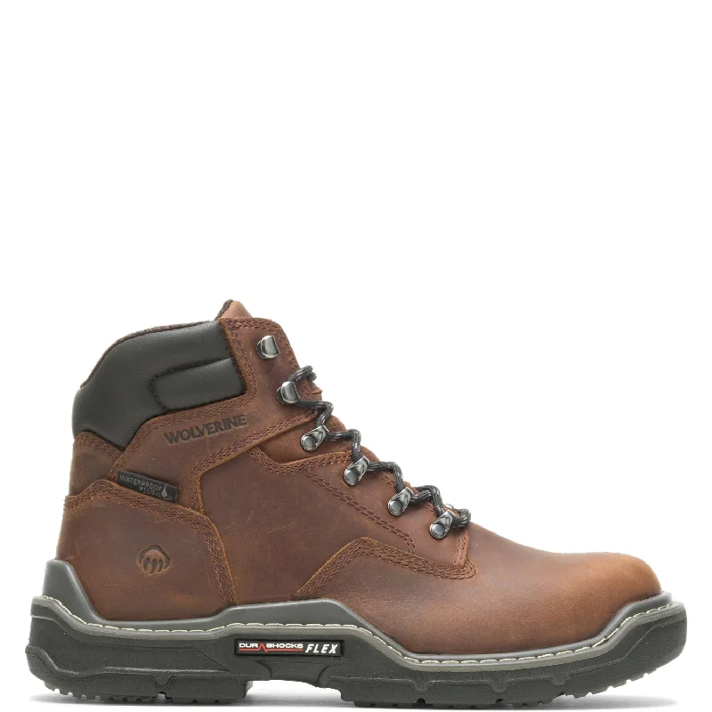 Men's Minimalist Boots Wolverine Mens Peanut Leather Work Boots Raider Durashocks 6in WP CM Men's Minimalist Boots Wolverine Mens Peanut Leather Work Boots Raider Durashocks 6in WP CM