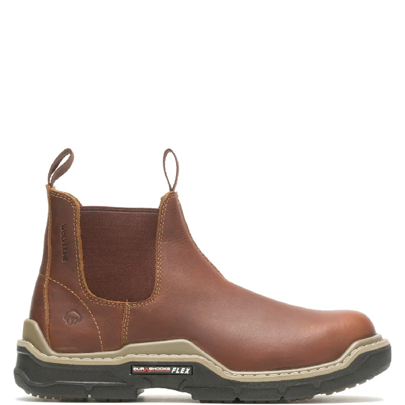 Men's Moisture-Wicking Shoes Wolverine Mens Peanut Leather Work Boots Raider Durashocks Romeo CM