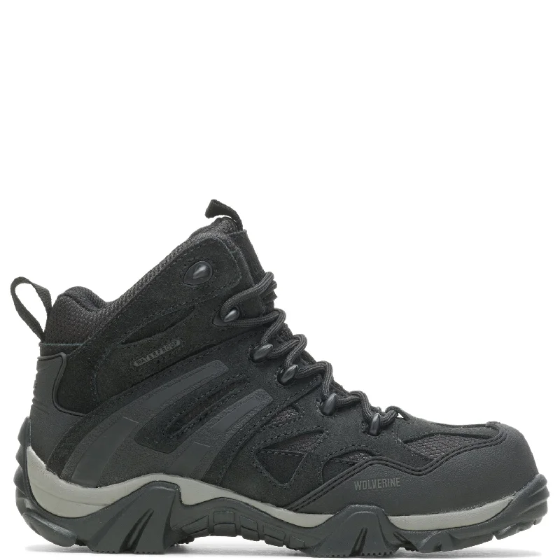 Men's Ergonomic Boots Wolverine Womens Black Leather Work Boots Wilderness Mid WP
