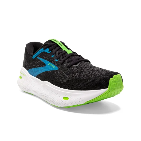 Clearance Sale On Trendy Footwear While Supplies Last Brooks Men's Ghost Max Wide Black/Atomic Blue/Jasmine Clearance Sale On Trendy Footwear While Supplies Last Brooks Men's Ghost Max Wide Black/Atomic Blue/Jasmine