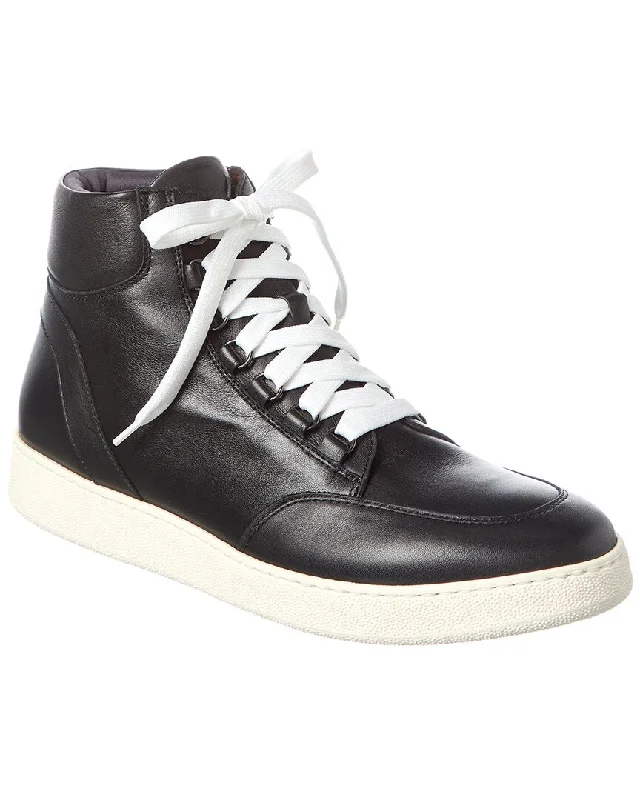 Men's Flexible Shoes Aquatalia Pete Weatherproof Leather High-Top Sneaker