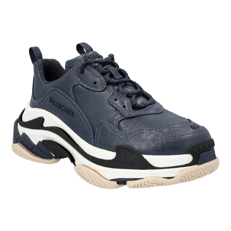 Men's Flexible Sole Shoes Balenciaga Triple S Blue