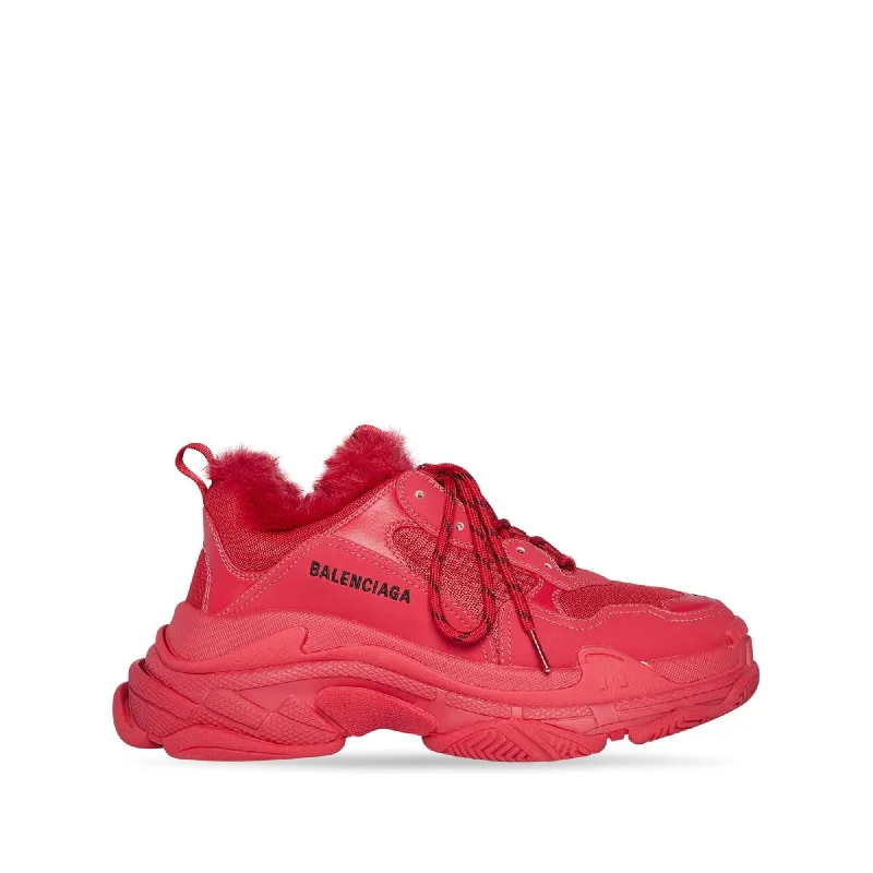 Men's Casual Shoes Balenciaga Triple S Fur Sneakers