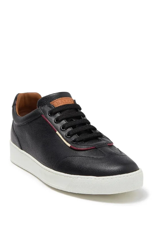 Men's Seamless Design Shoes Bally Baxley Men's 6230467 Black Leather Sneakers