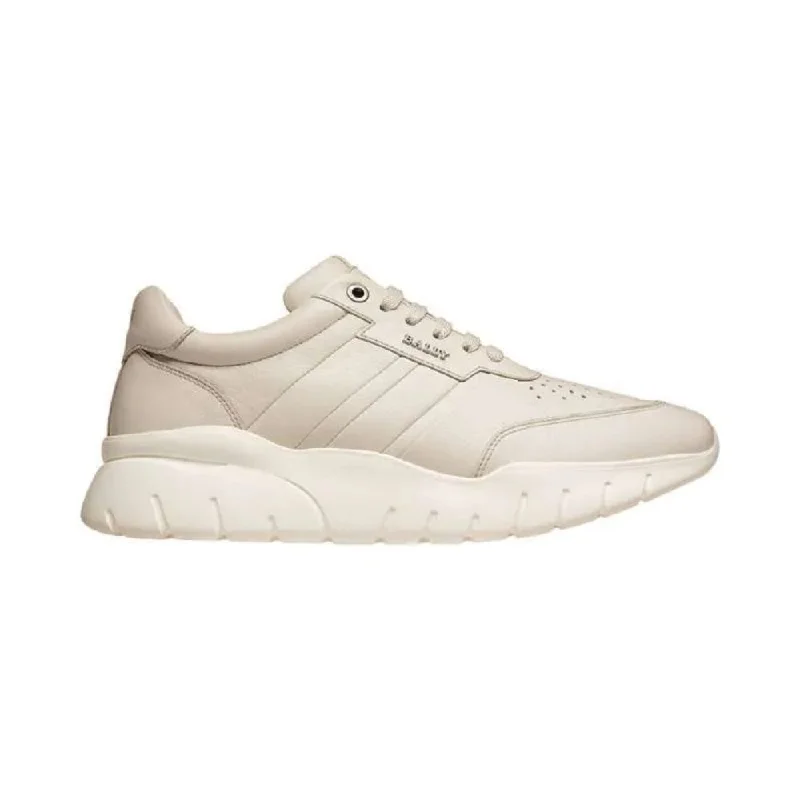 Men's Sporty Boots Bally Brinkley 6239585 Men's Dusty White Calf Leather Sneakers