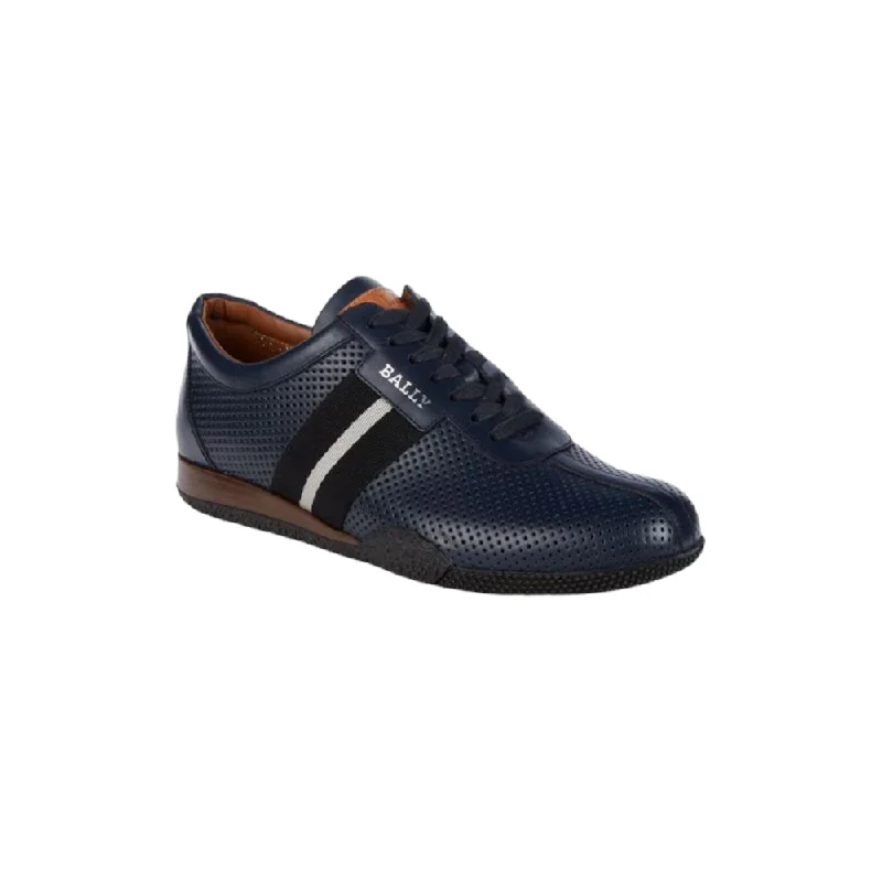 Best Price On Lightweight Shoes Bally Frenz Men's 6230484 Ink Perforated Leather Sneakers Best Price On Lightweight Shoes Bally Frenz Men's 6230484 Ink Perforated Leather Sneakers