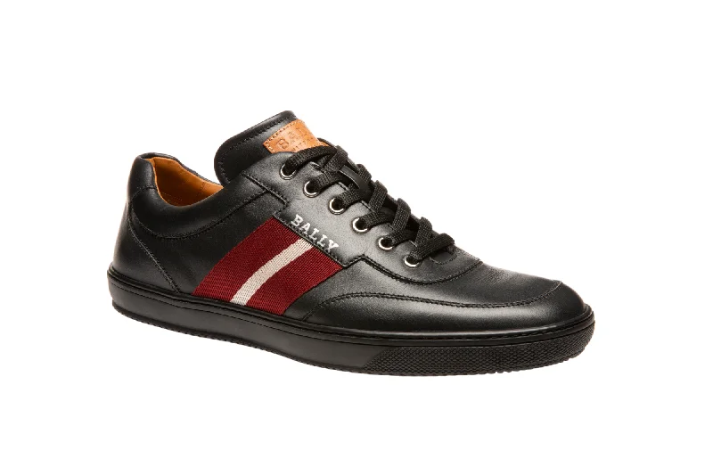 Men's Lightweight Shoes Bally Oriano Men's 6240312 Black Leather Sneaker