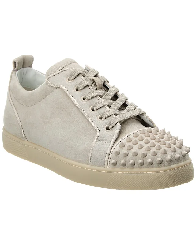 Sleek And Modern Shoes Christian Louboutin Louis Junior Spikes Suede Sneaker