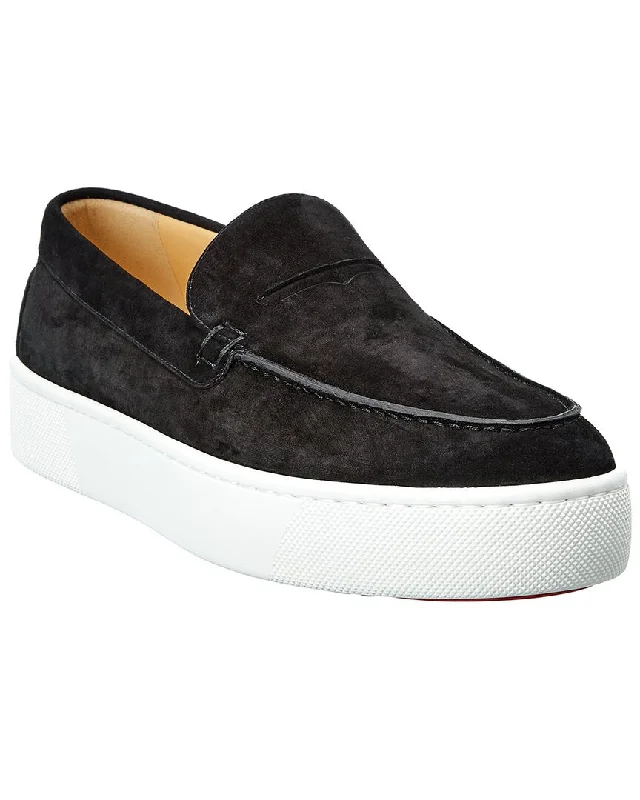Men's Comfortable Shoes Christian Louboutin Paqueboat Suede Platform Sneaker