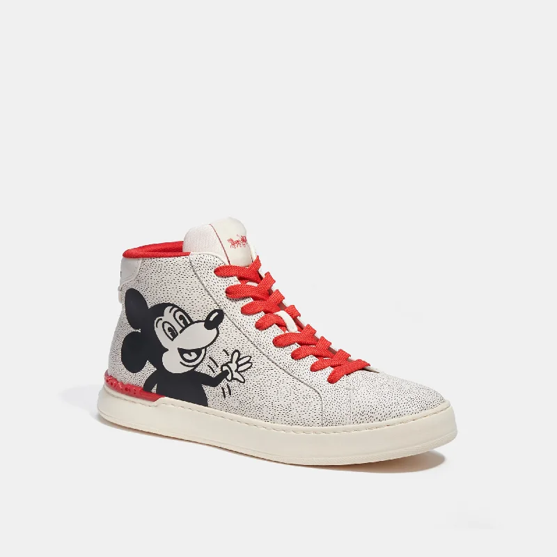 Men's Minimalist Boots Coach Outlet Disney Mickey Mouse X Keith Haring Clip High Top Sneaker
