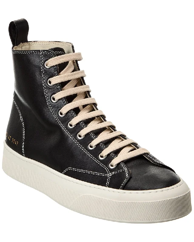 Men's Durable Shoes Common Projects Tournament Leather High-Top Sneaker