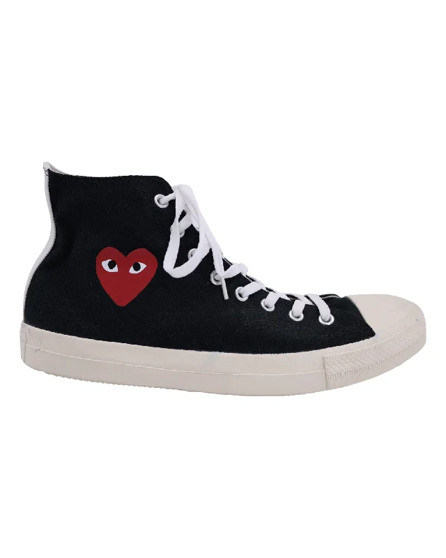 Men's Flexible Shoes Converse x CDG Play Chuck Taylor High Cut Sneakers in Black Canvas