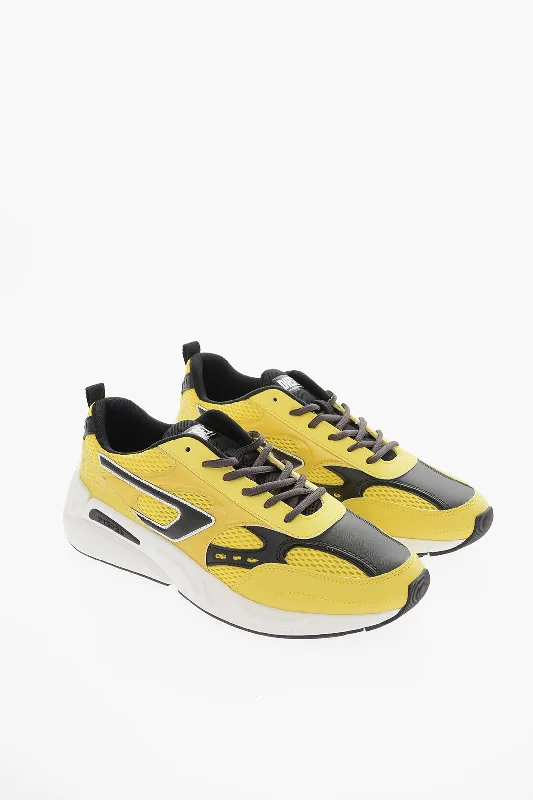 Men's Stylish Shoes Diesel Contrasting Sole Two-Tone Mesh And Faux Leather S-Serendipit