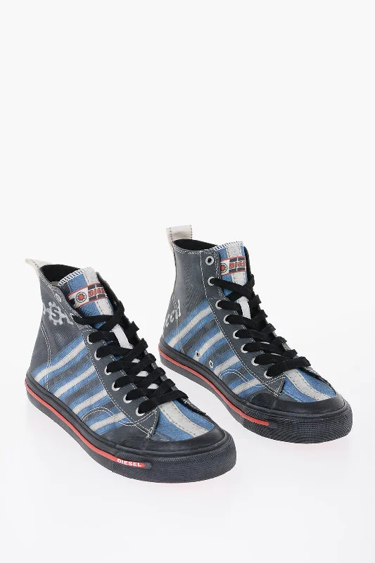 Men's All-Day Wear Boots Diesel Printed Fabric S-Athos High Sneakers