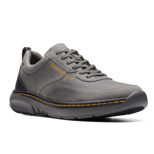Men's Casual Shoes Clarks Men's Pro Lace Dark Grey Leather