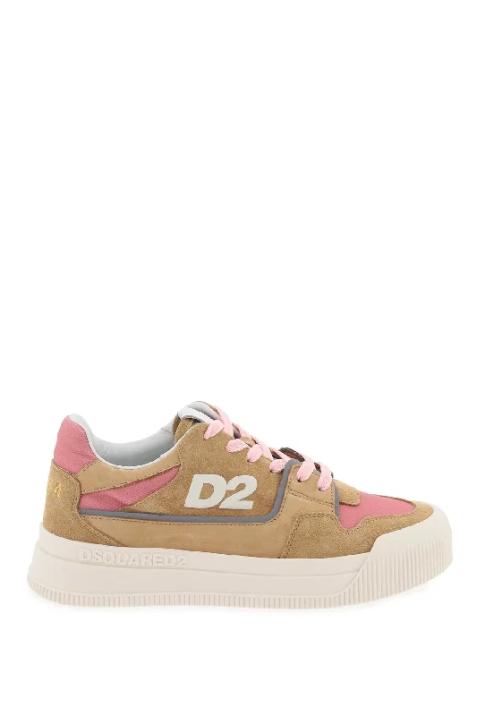 Men's Moisture-Wicking Boots Dsquared2 Suede New Jersey Sneakers In Leather