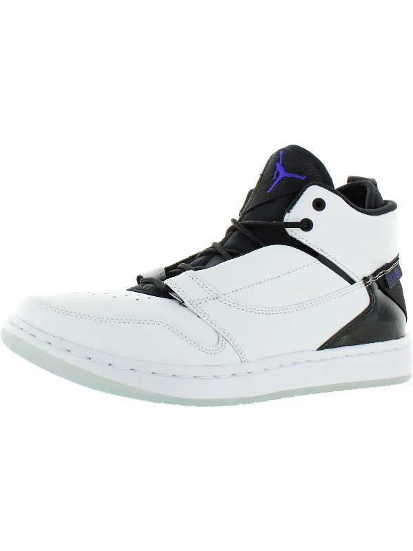 Men's High-Quality Shoes Fadeaway Mens Leather High Top Basketball Shoes