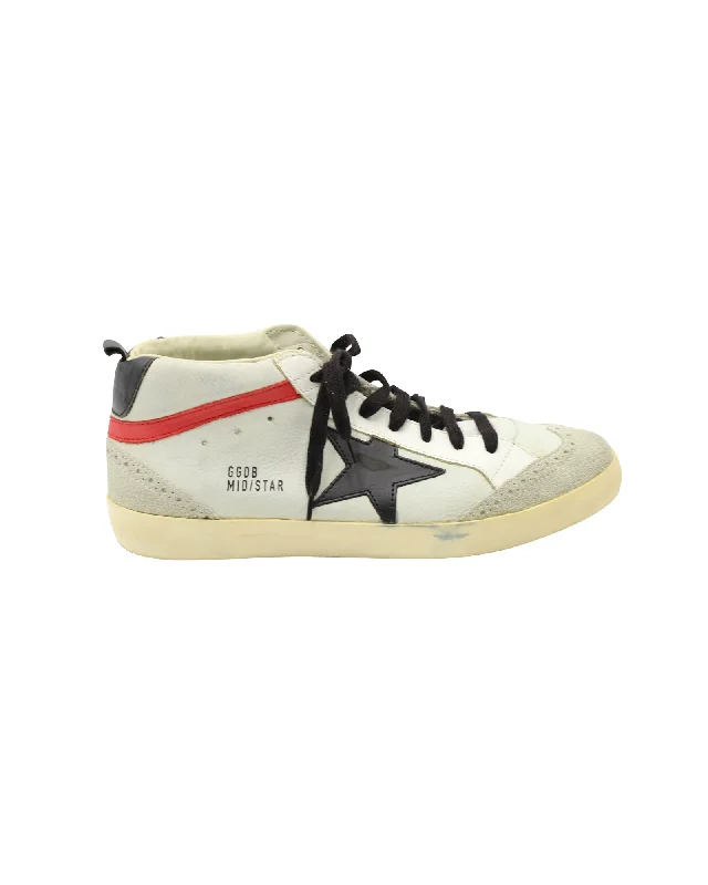 Men's Cushioned Shoes Golden Goose Ice Nabuk Star Mid-Cut Sneakers in Grey Leather Men's Cushioned Shoes Golden Goose Ice Nabuk Star Mid-Cut Sneakers in Grey Leather