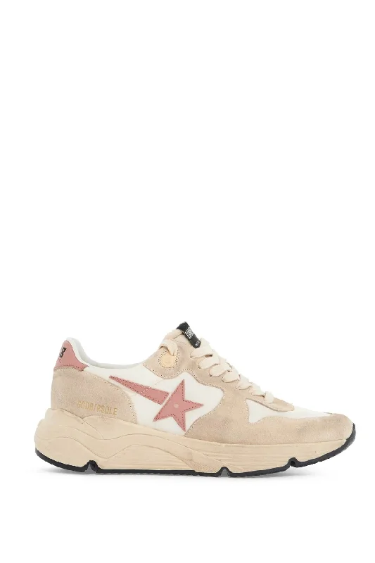 Men's Reinforced Sole Shoes Golden Goose Nylon And Suede Running Sneakers With Durable Sole