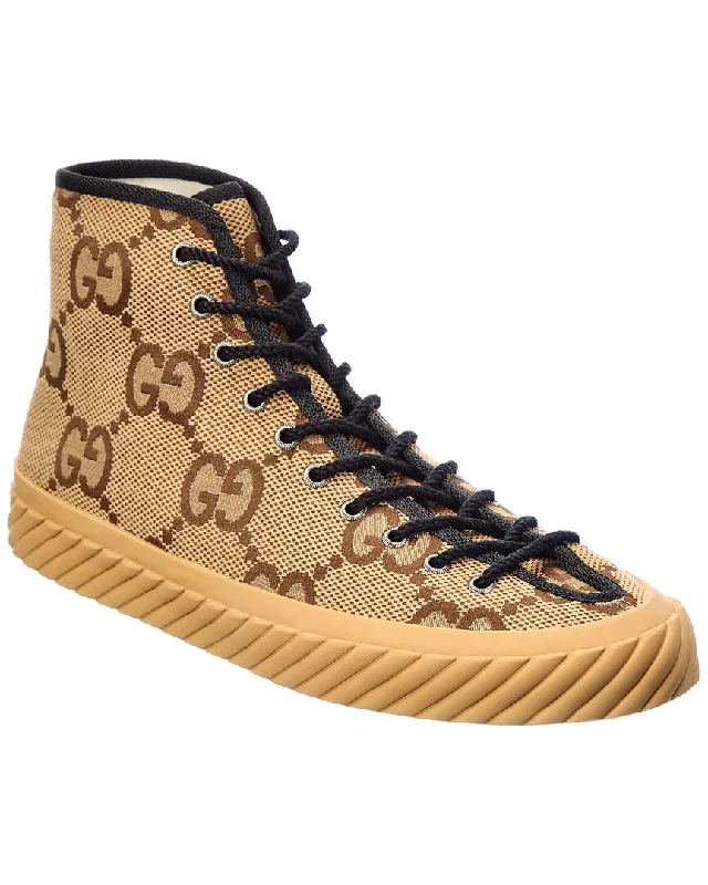 Men's Casual Shoes Gucci Jumbo GG Canvas High-Top Sneaker